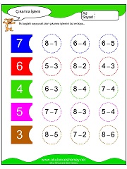 Çıkarma işlemi yaprak test